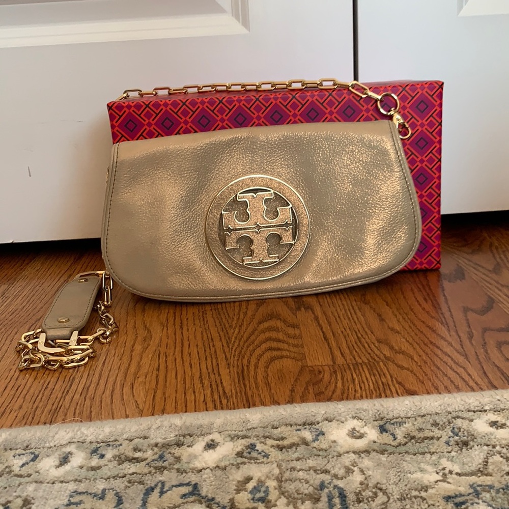 Gold Tory Burch purse